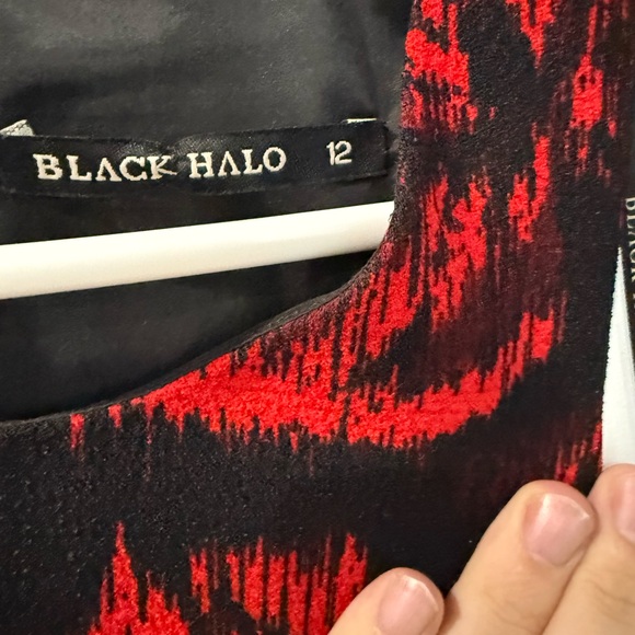 Black Halo Red and Black Patterned Dress size 12 - Picture 1 of 6